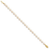 14k 6-7mm White Round Akoya Saltwater Cultured Pearl 7 inch Bracelet - PL-DDE484E5-8463