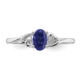 Sterling Silver Rhodium-plated Created Sapphire Ring - QB-E98E9DA0-8597