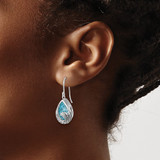 Sterling Silver Rhodium-plated Crystal Mermaid Tail Dangle Earrings