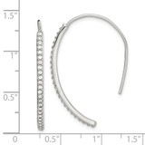 Sterling Silver Rhodium-plated Crystal Threader Dangle Earrings