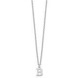 Sterling Silver Rhodium-plated Cutout Letter B Initial Necklace