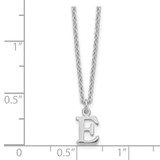 Sterling Silver Rhodium-plated Cutout Letter E Initial Necklace