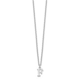 Sterling Silver Rhodium-plated Cutout Letter F Initial Necklace