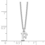 Sterling Silver Rhodium-plated Cutout Letter F Initial Necklace