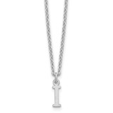 Sterling Silver Rhodium-plated Cutout Letter I Initial Necklace