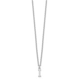Sterling Silver Rhodium-plated Cutout Letter I Initial Necklace