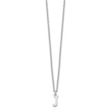 Sterling Silver Rhodium-plated Cutout Letter J Initial Necklace