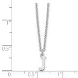 Sterling Silver Rhodium-plated Cutout Letter J Initial Necklace