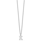 Sterling Silver Rhodium-plated Cutout Letter K Initial Necklace