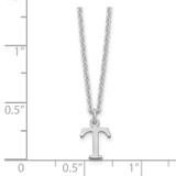 Sterling Silver Rhodium-plated Cutout Letter T Initial Necklace