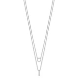 Sterling Silver Rhodium-plated CZ  2-Strand Necklace