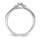 Sterling Silver Rhodium-plated CZ & Diamond Birthstone Ring - QB-0EE25AF0-2386