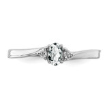 Sterling Silver Rhodium-plated CZ & Diamond Birthstone Ring - QB-1173CAD5-6869
