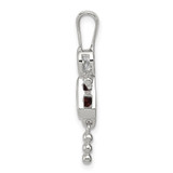 Sterling Silver Rhodium-plated CZ & February Glass Girl Pendant