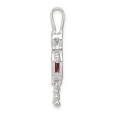 Sterling Silver Rhodium-plated CZ & June Glass Boy Pendant