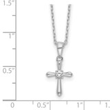 Sterling Silver Rhodium-plated CZ 13in w/2in ext. Necklace