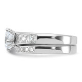 Sterling Silver Rhodium-plated CZ 2 Piece Wedding Ring Set - QR-2D58DE1A-7882