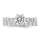Sterling Silver Rhodium-plated CZ 2 Piece Wedding Set Ring - QR-85C15280-5268
