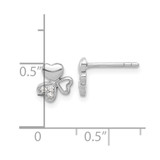 Sterling Silver Rhodium-plated CZ 3 Heart Post Earrings