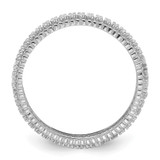 Sterling Silver Rhodium-plated CZ 3mm Eternity Band - QR-E976DE99-3378