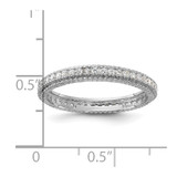 Sterling Silver Rhodium-plated CZ 3mm Eternity Band - QR-E976DE99-3378