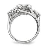 Sterling Silver Rhodium-plated CZ 3-Ring Set - QR-68540084-1825