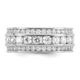 Sterling Silver Rhodium-plated CZ 3-row Eternity Ring - QR-2460E301-6033