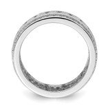 Sterling Silver Rhodium-plated CZ 3-row Eternity Ring - QR-6077B0EE-8522