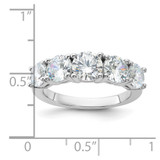 Sterling Silver Rhodium-plated CZ 5-Stone Ring - QR-1170B330-8660