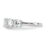 Sterling Silver Rhodium-plated CZ 5-Stone Ring - QR-78D36DDC-6285