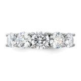 Sterling Silver Rhodium-plated CZ 5-Stone Ring - QR-78D36DDC-6285
