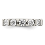 Sterling Silver Rhodium-plated CZ 5-Stone Ring - QR-DC51EC80-5317