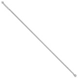Sterling Silver Rhodium-plated CZ 9 inch with 0.5 inch Extender Anklet