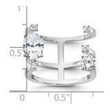 Sterling Silver Rhodium-plated CZ Adjustable Ring - QR-55DD4FB0-3563