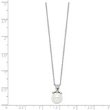 Sterling Silver Rhodium-plated CZ and Glass Bead Necklace - QH-04F8DE50-2513