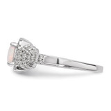 Sterling Silver Rhodium-plated CZ and Lab Created White Opal Ring - QR-A3FF9A6F-4796