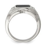 Sterling Silver Rhodium-plated CZ and Onyx Ring - QR-35940A75-4171