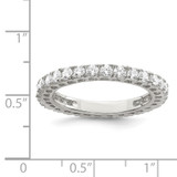 Sterling Silver Rhodium-plated CZ Anniversary Band - QR-AFEBC3BD-9699
