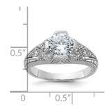 Sterling Silver Rhodium-plated CZ Antique Style Ring - QR-57758E93-8799
