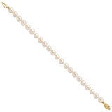 14k 6-7mm White Round Saltwater Akoya Cultured Pearl 8 inch Bracelet - PL-6866AEE8-1828