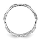 Sterling Silver Rhodium-plated CZ Bars & Oval Links Band - QR-9A7CF75C-6791