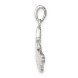 Sterling Silver Rhodium-plated CZ Butterfly Pendant - QC-1F84041D-3817