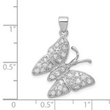 Sterling Silver Rhodium-plated CZ Butterfly Pendant - QC-A8E4D7C3-6867