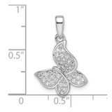 Sterling Silver Rhodium-plated CZ Butterfly Pendant - QC-BB7CB0DB-9797