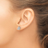 Sterling Silver Rhodium-plated CZ Butterfly Post Earrings - QE-7A1BD7D4-4043