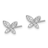Sterling Silver Rhodium-plated CZ Butterfly Post Earrings - QE-9554D215-8671