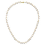 14k 6-7mm White Semi-Round Freshwater Cultured Pearl 16 inch Necklace