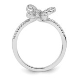 Sterling Silver Rhodium-plated CZ Butterfly Ring - QR-58880BC6-9623