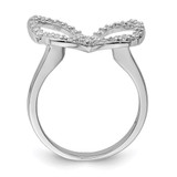 Sterling Silver Rhodium-plated CZ Butterfly Ring - QR-E531FBB5-2823