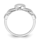 Sterling Silver Rhodium-plated CZ Claddagh Ring - QR-70D64183-5581